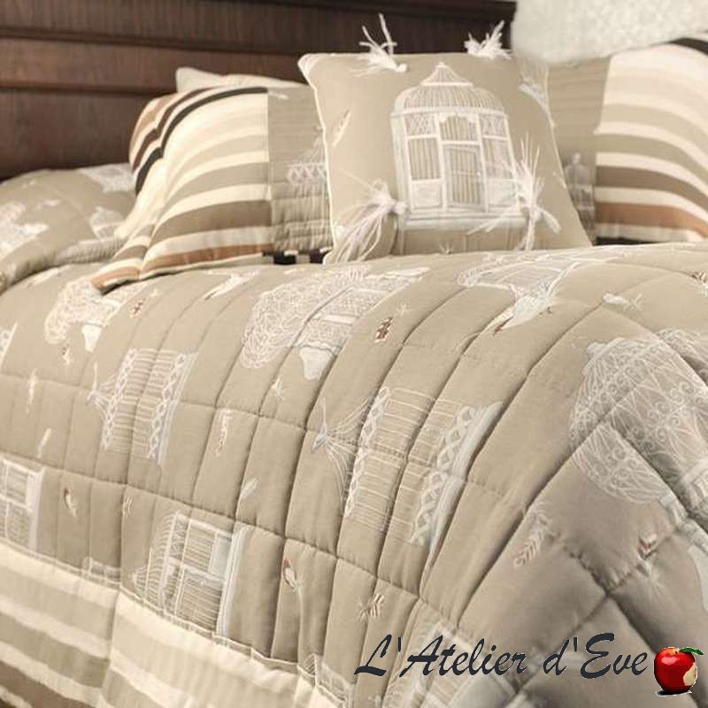 bagatelle jete de lit matelasse taie coussins bachette coton thevenon