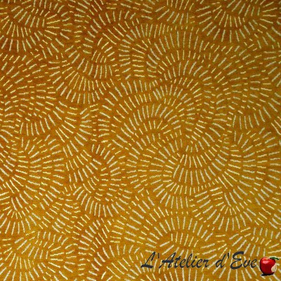 Natal safran, tissu jacquard velours anti-tâche lavable Aquaclean Casal