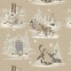 "Rennes des neiges" coton Tissu grande largeur thème montagne/noël Thevenon