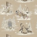 Tissu "Rennes des neiges" grande largeur Thevenon