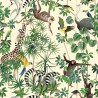 La jungle des animaux Fauteuil Voltaire recto en tissu ameublement coton Thevenon