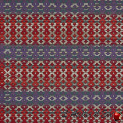 "Zebedee" Tissu loganberry graphique Prestigious Textiles