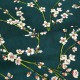 "Fleurs d'amandier" Tissu vert coton grande largeur Thevenon