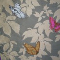 "Butterfly taupe" Coupon 100x140cm fabric furniture Thevenon