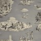 "Plaisirs d'hiver" gris Toile de jouy Patrimoine Casal