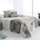 "Bryce" taupe et gris Couvre-lit polyester lavable Reig Marti C.01