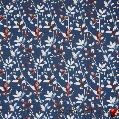"Trebah" Tissu marine fleuri Tresco Prestigious Textiles