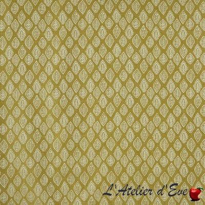 "Millgate" Tissu vert kiwi jacquard fleuri Tresco Prestigious Textiles