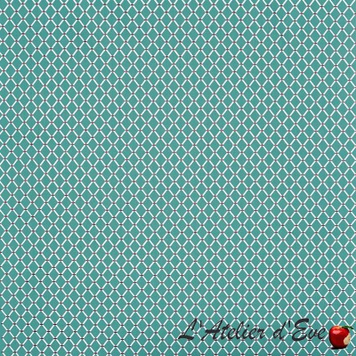 "Fenton" Tissu bleu lagon brodé Tresco Prestigious Textiles