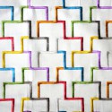 Coupon 100x135cm "Tetris" Toile ameublement brodée Thevenon