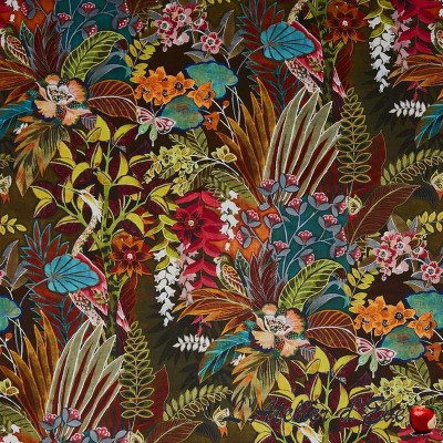"Hidden Paradise" calypso Tissu velours fleuri ameublement Prestigious Textiles