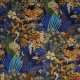 "Hidden Paradise" midnite Tissu velours fleuri ameublement Prestigious Textiles