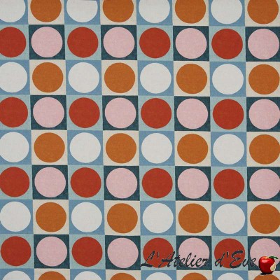 "Domino" Tissu ameublement coton lin Abstract Prestigious Textiles