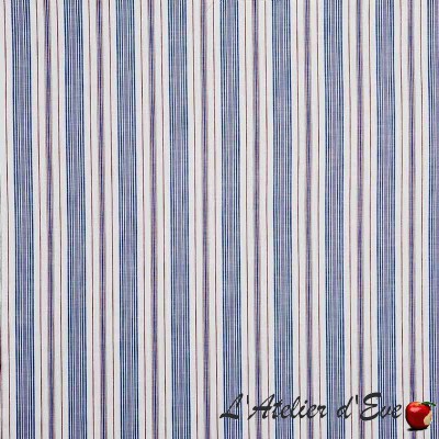 "Ridgewood" marina Tissu ameublement coton rayures Hamptons Prestigious Textiles