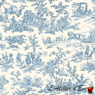 Toile de Jouy coton "Quatre saisons" Thevenon