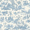Quatre saisons Toile de jouy noir coton Thevenon