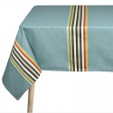 Nappe coton toile basque 160 x 200cm "Mauleon celadon" Fabrication Française