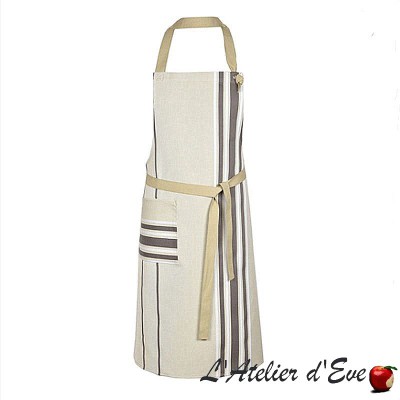 "Corda metis acier/blanc" Tablier coton/lin Made in France Artiga