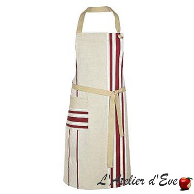 "Corda metis bordeaux" Tablier Made in France coton/lin Artiga
