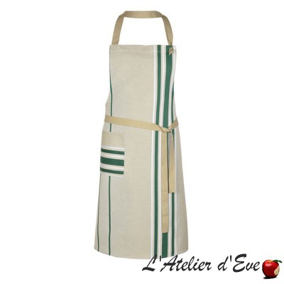 "Corda metis épinard" Tablier Made in France coton/lin Artiga