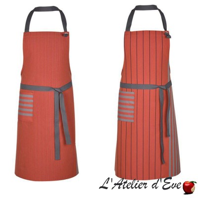 "Sauvelade brique" Tablier coton Made in France Artiga