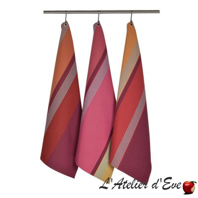 "Bidos" Torchon coton toile basque Made in France 75x50cm Artiga