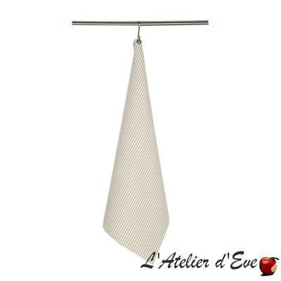 "Sauvelade écru" Torchon coton toile basque Made in France 75x50cm Artiga