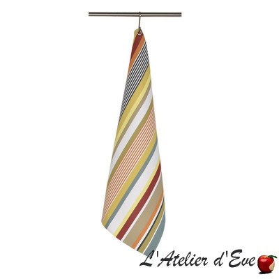 "Garazi" Tea towel organic cotton Basque canvas Made in France 75x50cm Artiga