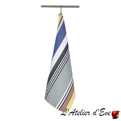 "Iholdy" Tea towel organic cotton Basque canvas Made in France 75x50cm Artiga