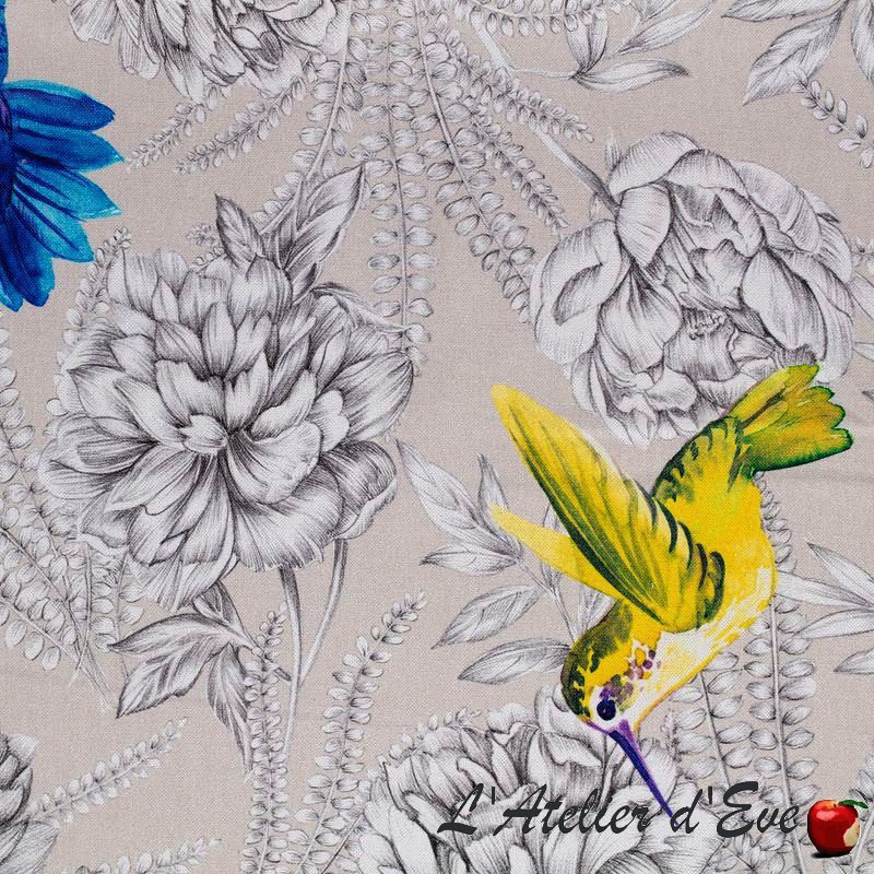 "Forever" Toile de coton fond galet Thevenon