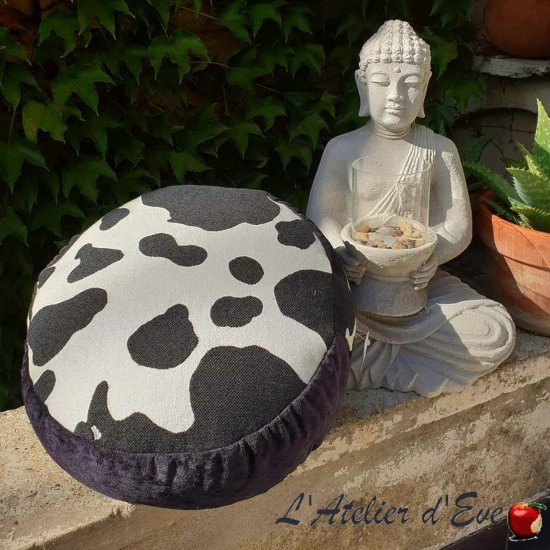 Zafu Coussin méditation Made in France Pièce unique Evedeco