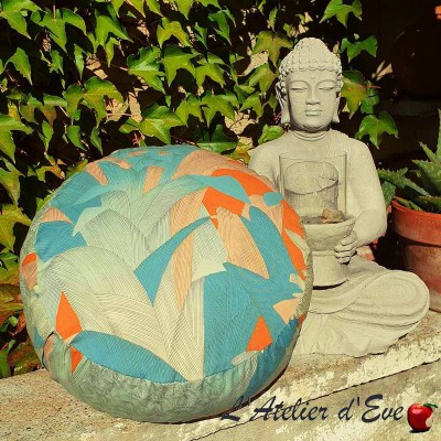 "Zafu" Tropical Meditation cushion Made in France L'Atelier d'Eve