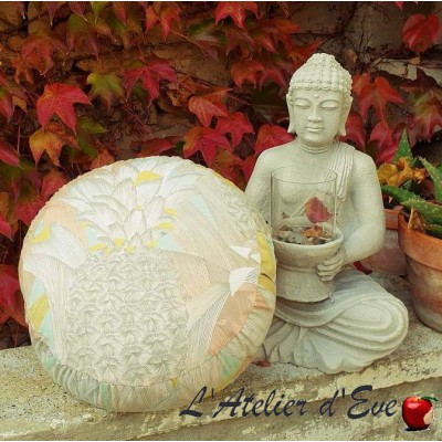 Zafu Pineapple Meditation cushion Made in France L'Atelier d'Eve