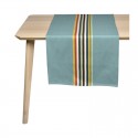 "Mauleon celadon" Chemin de table toile basque Made in France Artiga