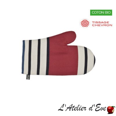 "Gouts rouge" Moufle coton bio toile basque 30x19cm Artiga