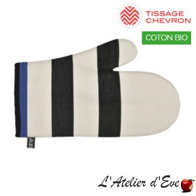 "Lacquy ecru" Moufle coton bio toile basque 30x19cm Artiga