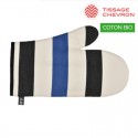 "Lacquy bleu" Moufle coton bio toile basque 30x19cm Artiga