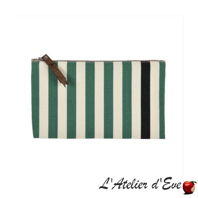 "Lacquy vert" Trousse plate petit modèle Artiga Made in France