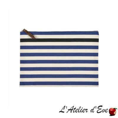 "Lacquy bleu" Trousse plate grand modèle Artiga Made in France