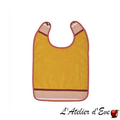 Bavoir éponge bambou Artiga "Garlin ocre" Made in France