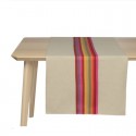 "Mauleon fuchsia" Chemin de table toile basque Made in France Artiga