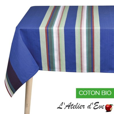 Nappe150x250cm toile basque coton bio "Aroue" Fabrication Française