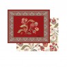 Bastide rouge Set de table provençal matelassé réversible tissu coton Valdrôme