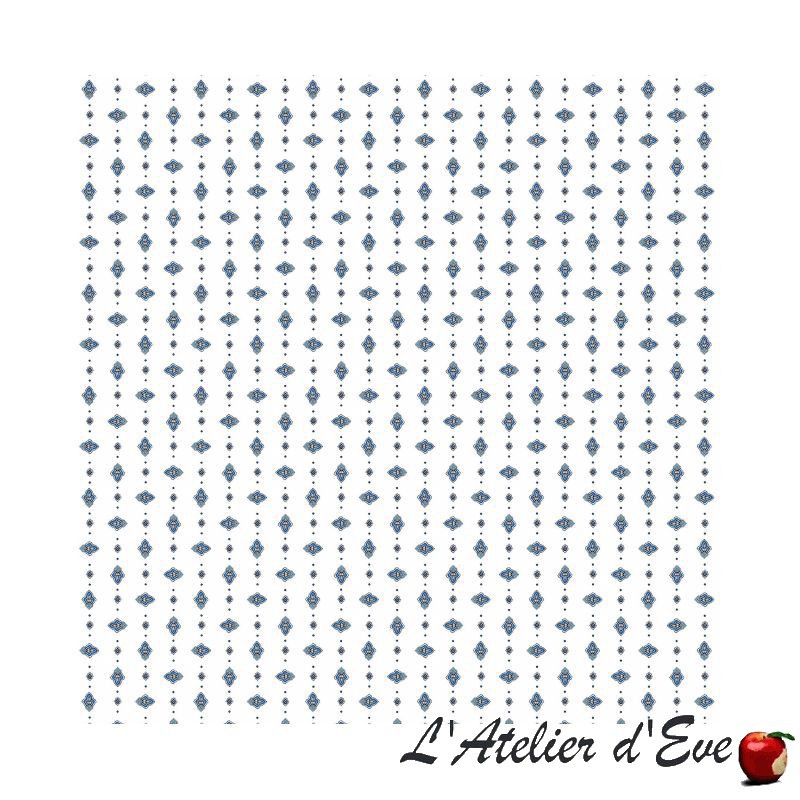 "Croquet blanc-bleu" 6 serviettes de table provençales 50x50cm tissu coton Valdrôme