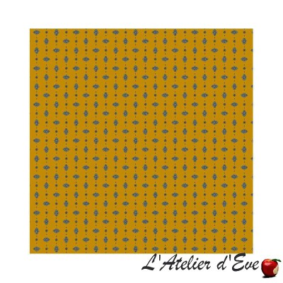 "Yellow croquet" 6 Provencal napkins 50x50cm cotton fabric Valdrôme