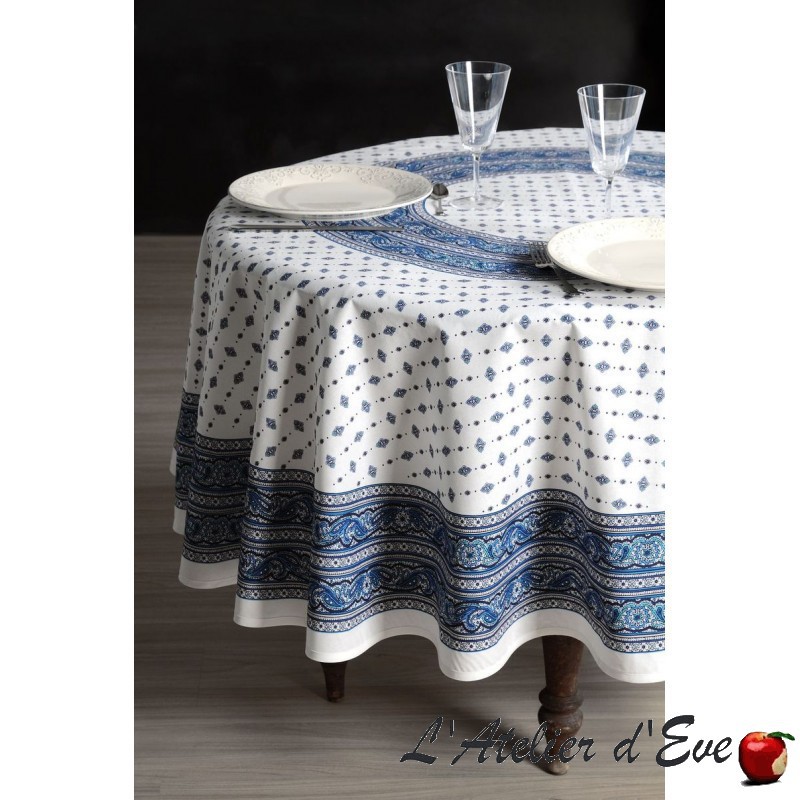 Foulard Coton 100% Valdrôme Motif Provençal Farandole - 40x40 Cm, Noir - Accessoire Typique