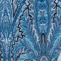 Tissu coton "Cachemire cyan" Valdrôme Fabrication française