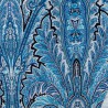 Cachemire cyan Tissu coton Valdrôme Fabrication française