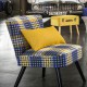 "Tennis" blu amazzone Tissu jacquard motif tartan Casal