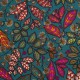 "Idris" Large-width floral cotton canvas, Thevenon furnishings